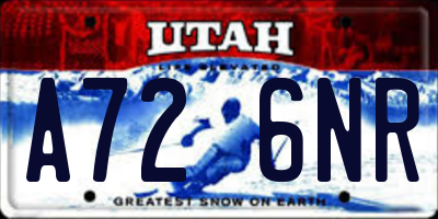 UT license plate A726NR