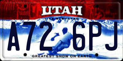 UT license plate A726PJ