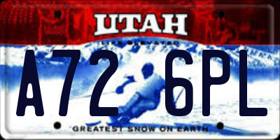 UT license plate A726PL