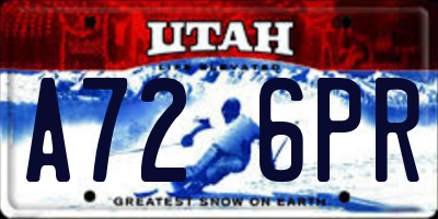 UT license plate A726PR