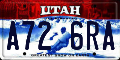 UT license plate A726RA