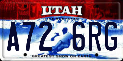 UT license plate A726RG