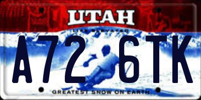 UT license plate A726TK
