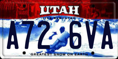 UT license plate A726VA