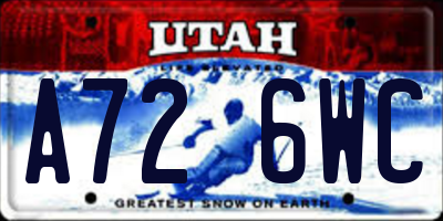 UT license plate A726WC