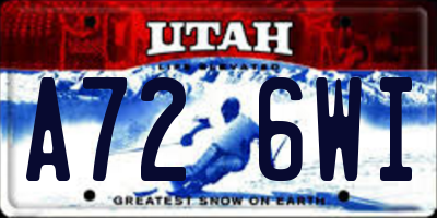 UT license plate A726WI