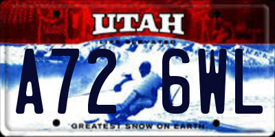 UT license plate A726WL