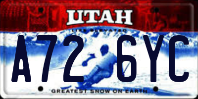 UT license plate A726YC