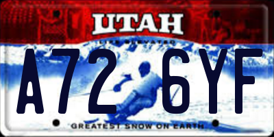 UT license plate A726YF