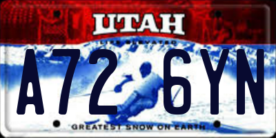 UT license plate A726YN