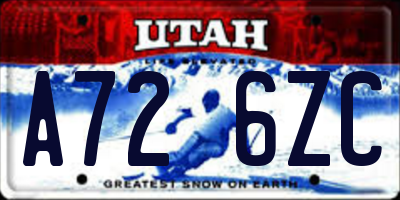 UT license plate A726ZC