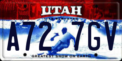UT license plate A727GV