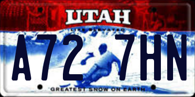 UT license plate A727HN