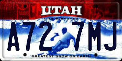 UT license plate A727MJ