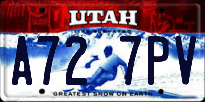 UT license plate A727PV