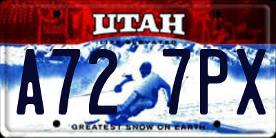 UT license plate A727PX