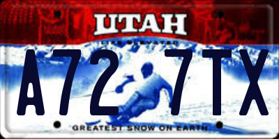 UT license plate A727TX