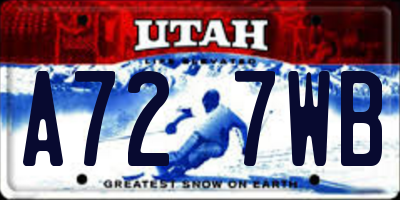 UT license plate A727WB