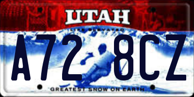 UT license plate A728CZ