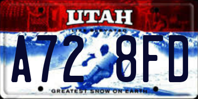 UT license plate A728FD