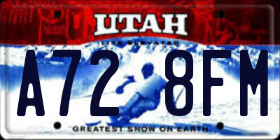 UT license plate A728FM