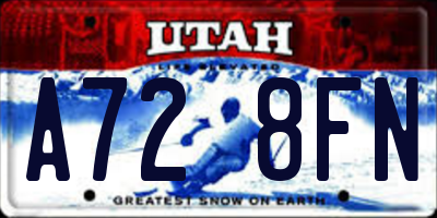 UT license plate A728FN