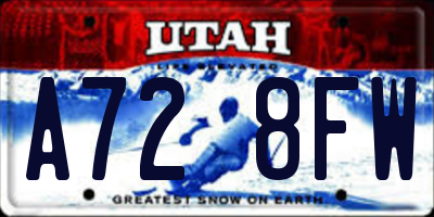 UT license plate A728FW