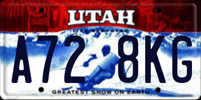 UT license plate A728KG