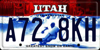 UT license plate A728KH