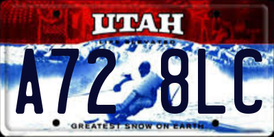 UT license plate A728LC