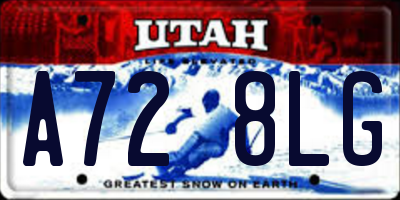 UT license plate A728LG