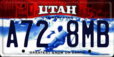 UT license plate A728MB