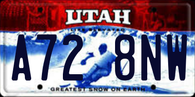UT license plate A728NW