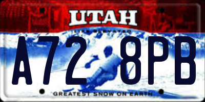 UT license plate A728PB