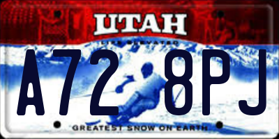 UT license plate A728PJ