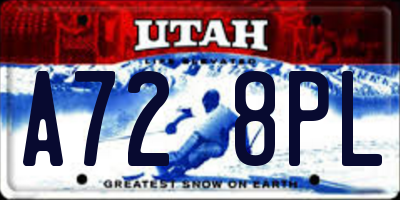 UT license plate A728PL