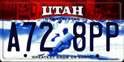 UT license plate A728PP