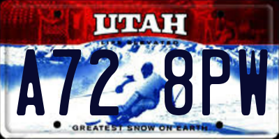 UT license plate A728PW