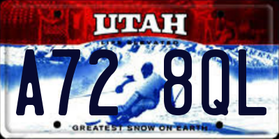 UT license plate A728QL