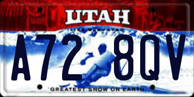 UT license plate A728QV