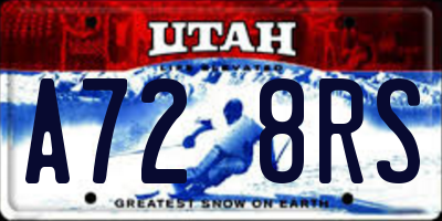 UT license plate A728RS