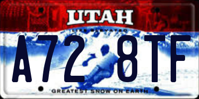 UT license plate A728TF