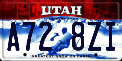 UT license plate A728ZI