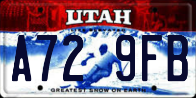 UT license plate A729FB