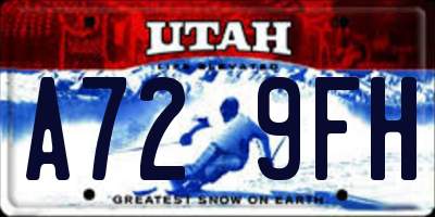 UT license plate A729FH