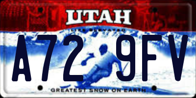 UT license plate A729FV