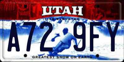 UT license plate A729FY