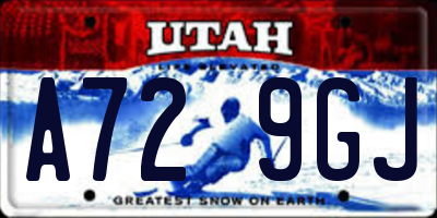 UT license plate A729GJ