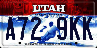 UT license plate A729KK