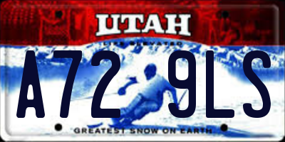 UT license plate A729LS